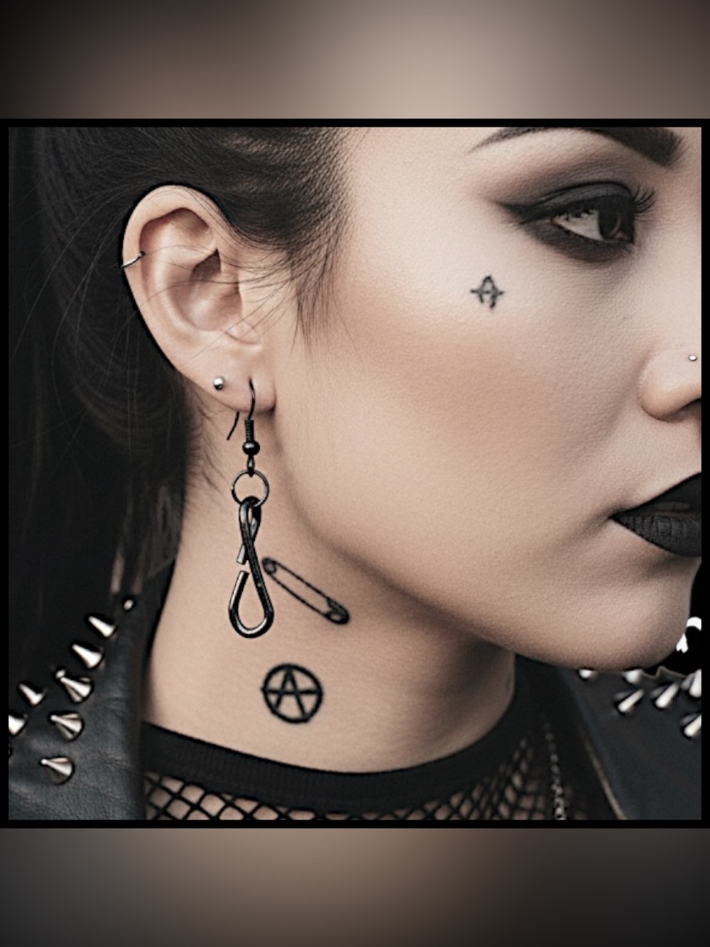 5 For $25💫Alternative Black Links Earrings - Picture 3 of 6